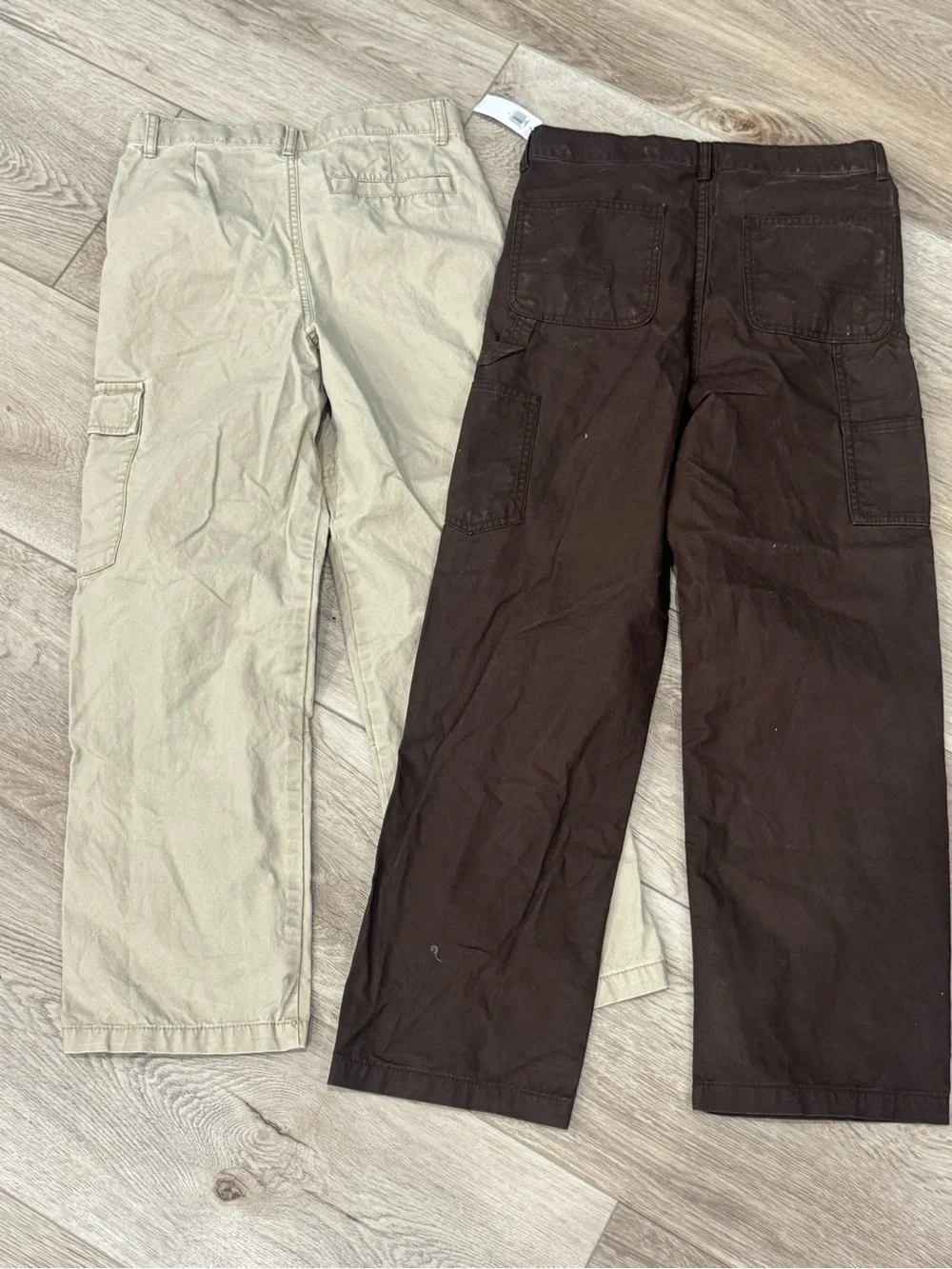 Old Navy Boys Cargo Pants in Khaki and Dark Brown Bundle of 3